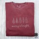 Embroidered Christmas Trees Sweatshirt – Festive Holiday Sweater for Christmas