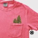 Comfort Colors Christmas Trees Embroidered Pocket Shirt | Gift for Her