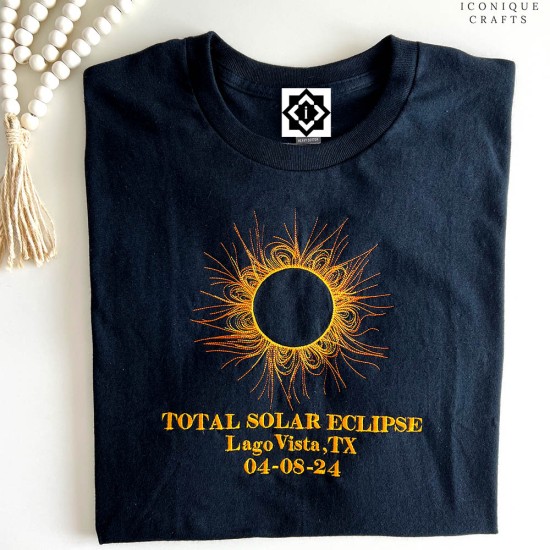 Custom Embroidered Total Solar Eclipse 2024 Sweatshirt- Unisex