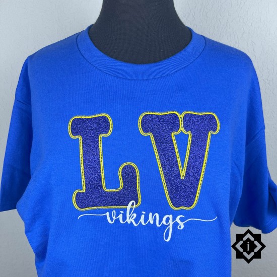 Custom Embroidered Glitter School Spirit T-Shirt, Sweatshirt, Hoodie