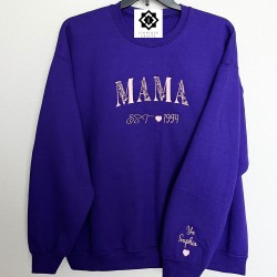 Custom Mama Embroidered Elegant Sweatshirt 