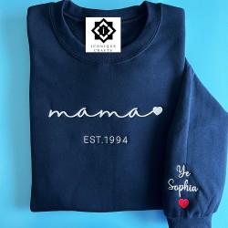 Custom Mama Embroidered Sweatshirt