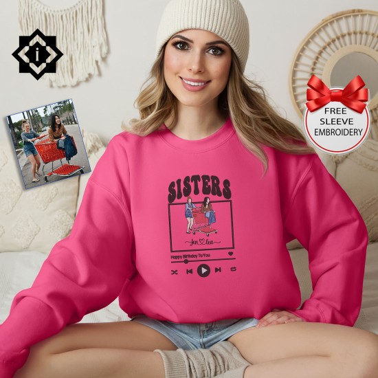 Custom Embroidered Besties Hoodie, Friends Sweatshirt, Best Friends Shirt