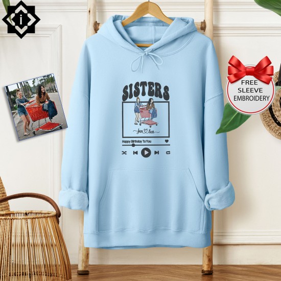 Custom Embroidered Besties Hoodie, Friends Sweatshirt, Best Friends Shirt